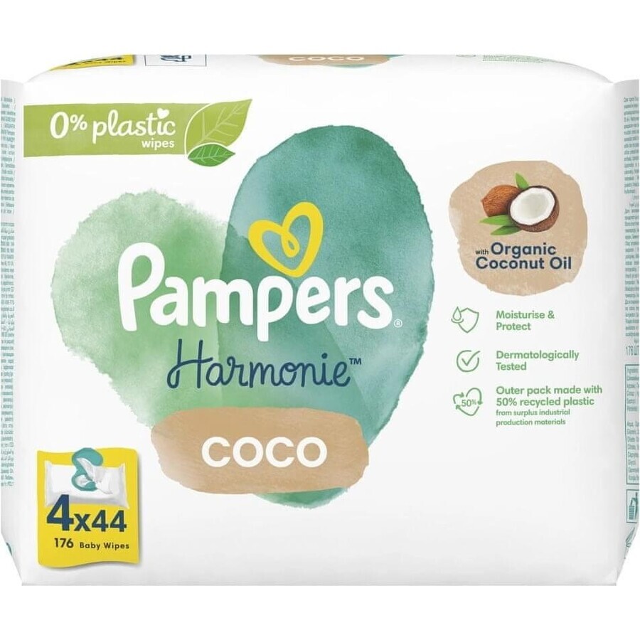 PAMPERS HARMONIE PROTECT&CARE WIPES 176KS 1×176 buc, șervețele umede