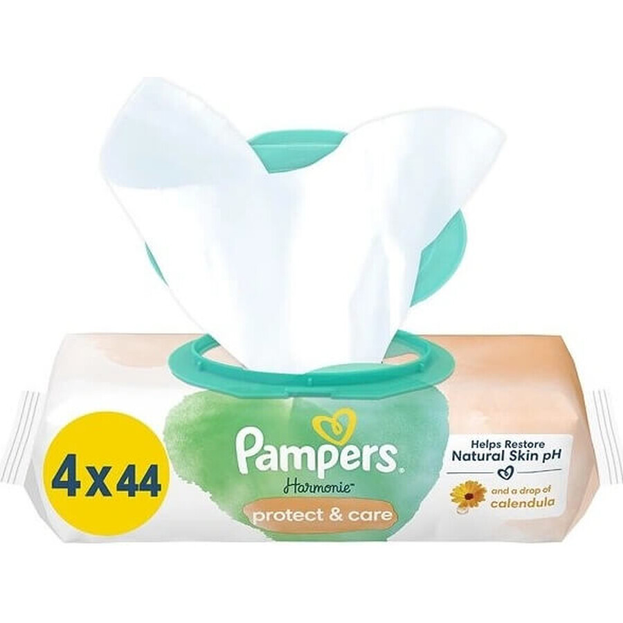 PAMPERS HARMONIE PROTECT&CARE WIPES 176KS 1×176 buc, șervețele umede