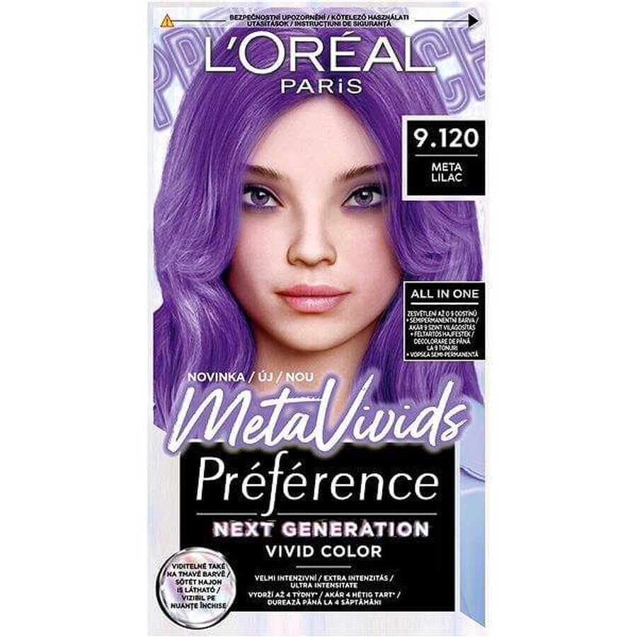 L'Oréal Paris Preférence Meta Vivids Meta Lila 1×1 ud, coloración permanente