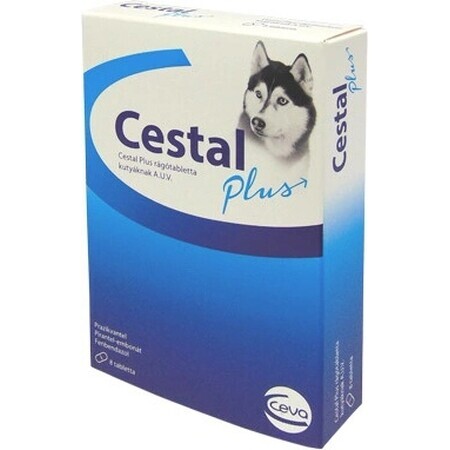 Cestal Plus compresse masticabili per cani 1×8 tbl, compresse aromatizzate antiparassitarie per cani