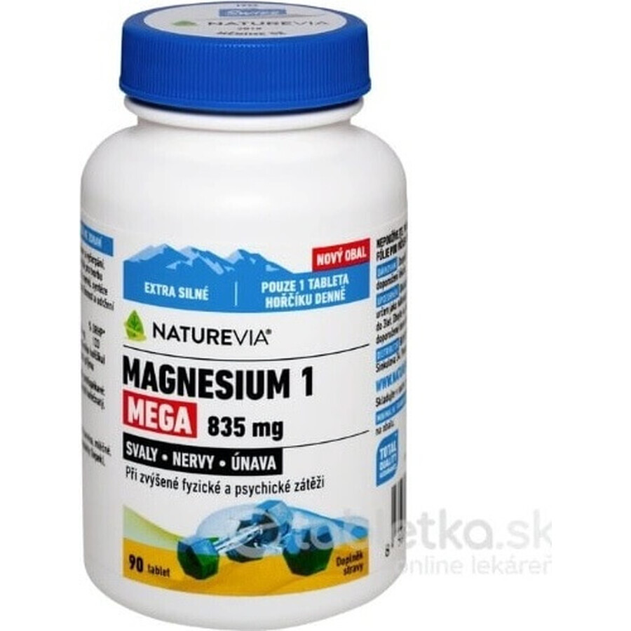 NATUREVIA MAGNESIO 1 MEGA 835 mg 1×90 tbl, magnesio