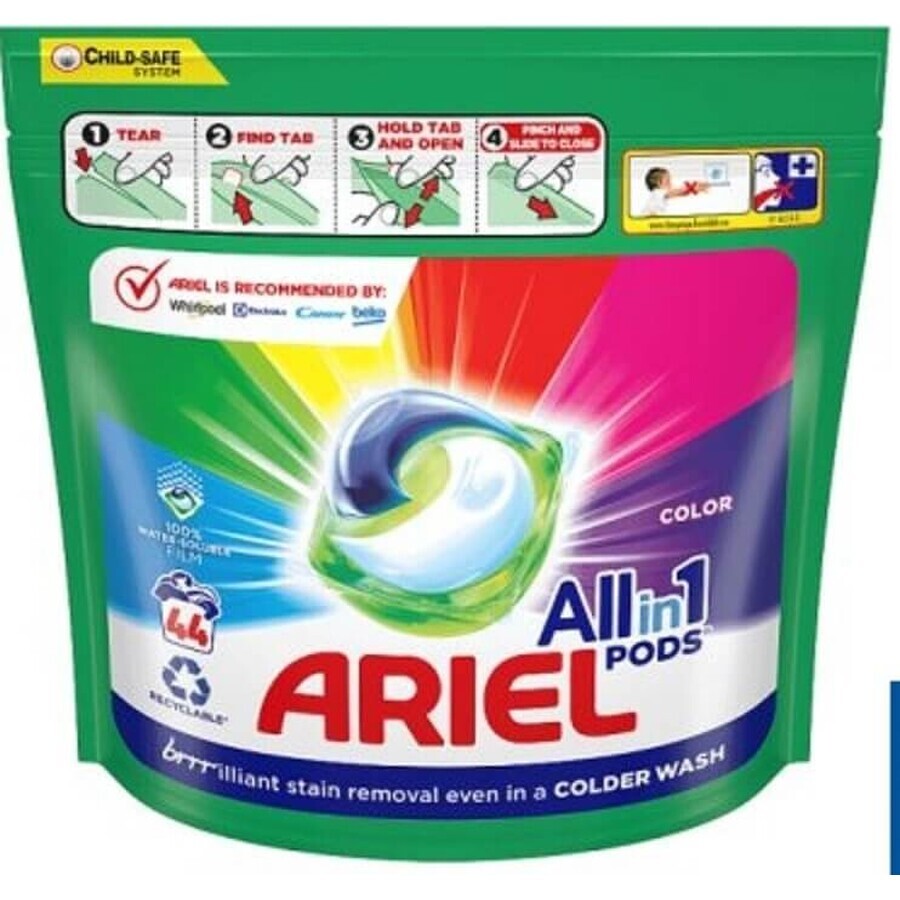 Ariel All-in-1 PODS Color, Capsule de gel de spălare, 44 spălare 1×44pcs, Capsule de gel de spălare