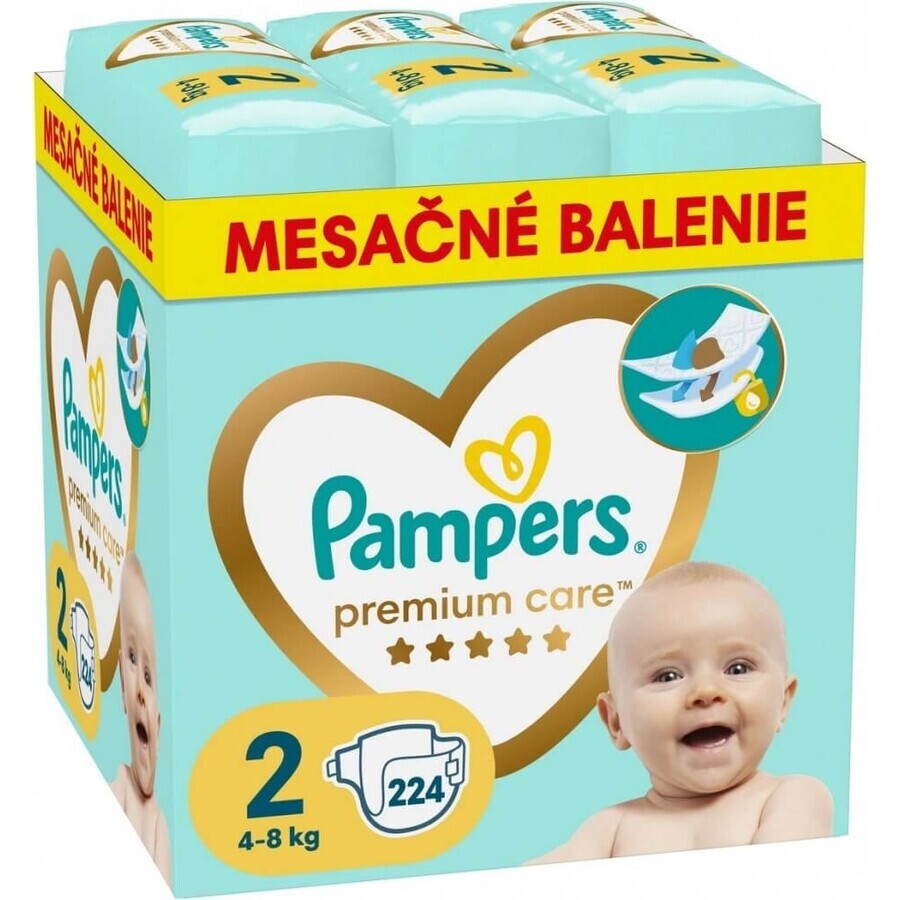 Pampers Premium MBP S2 224pcs (4-8kg) 1×224 pcs diapers