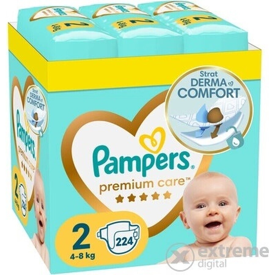 Pampers Premium MBP S2 224pcs (4-8kg) 1×224 pcs diapers