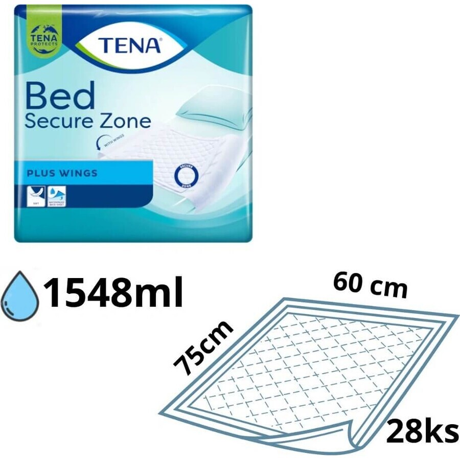 TENA Bed Super 1×28 pcs, coussinets absorbants 60x75 cm