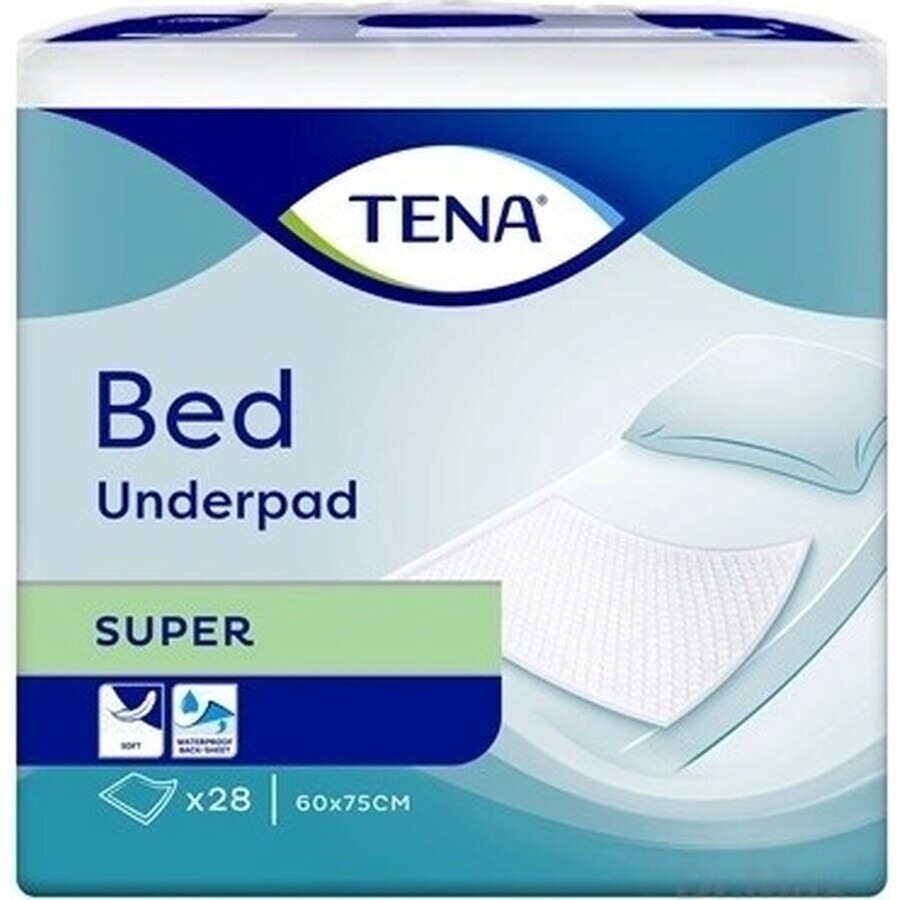 TENA Bed Super 1×28 pcs, coussinets absorbants 60x75 cm