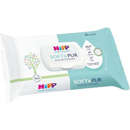 HiPP Babysanft Șervețele umede de curățare Soft & Pur 48 buc 1×48 buc, șervețele umede