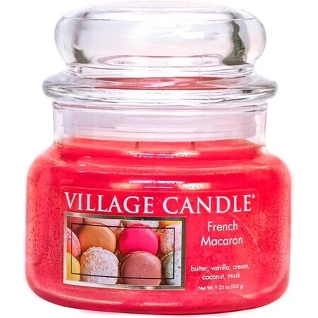 Village Candle Candela profumata in vetro - French Macaroon, piccola 1×1 pz, candela profumata