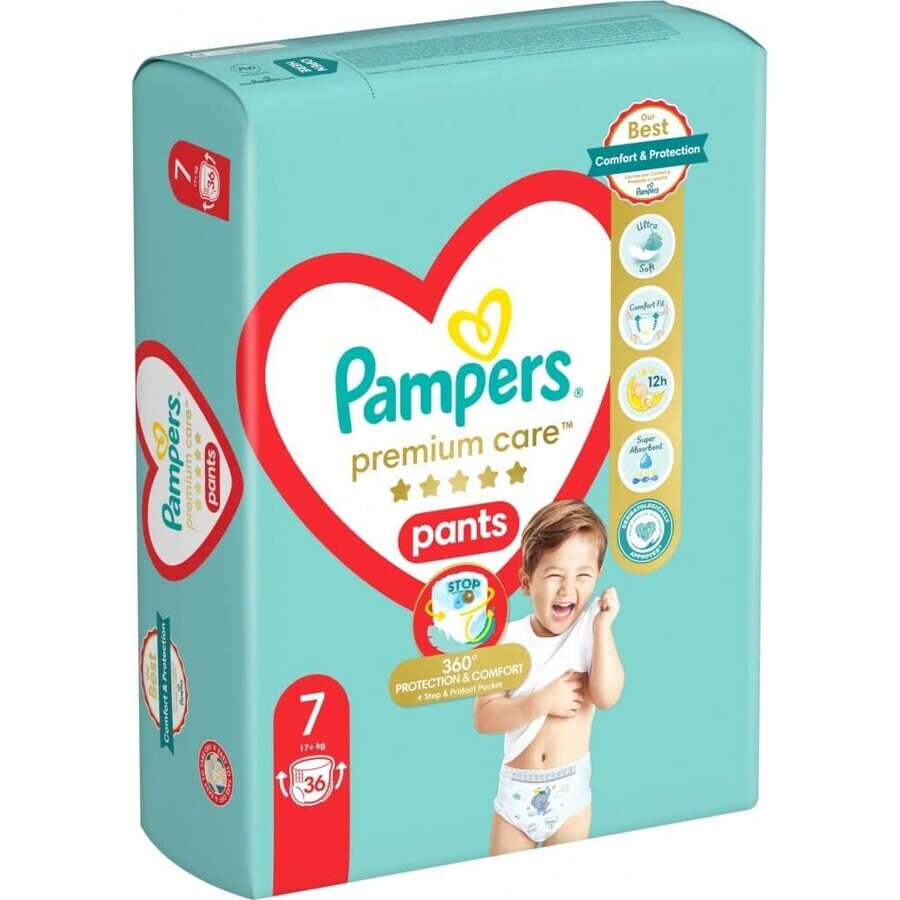 PAMPERS PREMIUM CARE DIAPER PANTS SIZE 7 17KG 36KS 1×36 pcs, diaper pants size 7