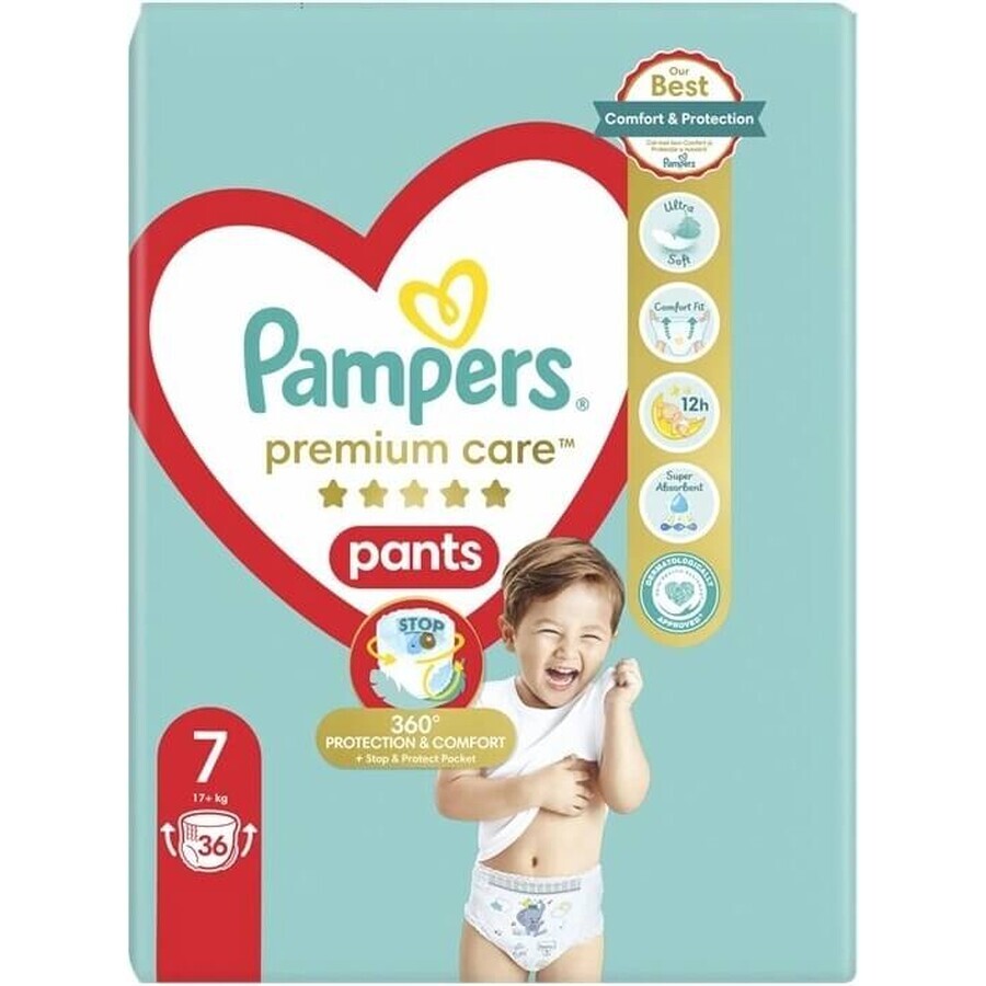 PAMPERS PREMIUM CARE DIAPER PANTS SIZE 7 17KG 36KS 1×36 pcs, diaper pants size 7