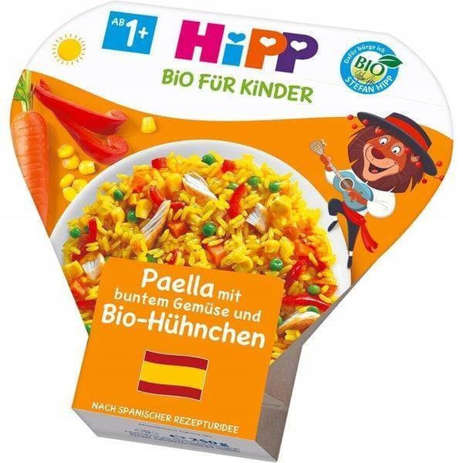 HiPP Organic Paella with vegetables and chicken from the UK. 1 year 1×250 g vegetable and meat appetizer for kids