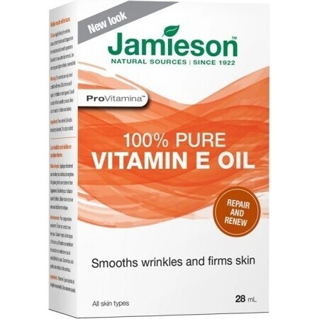 JAMIESON ProVitamin Aceite 100% puro de vitamina E 1×28 ml, aceite contra los signos del envejecimiento