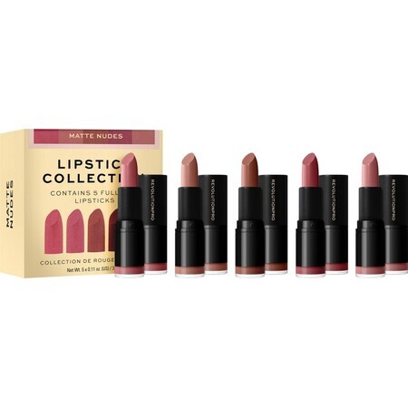 Lippenstiftenset Revolution PRO Matte Nude 1×5 stuks, lippenstiftenset