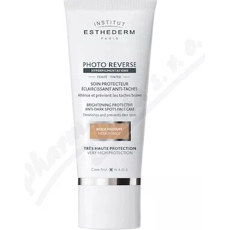 INSTITUT ESTHEDERM PHOTO REVERSE Cremă colorată protectoare împotriva petelor pigmentare SPF 50+ (bej mediu) 50 ml 1×1 buc, cremă