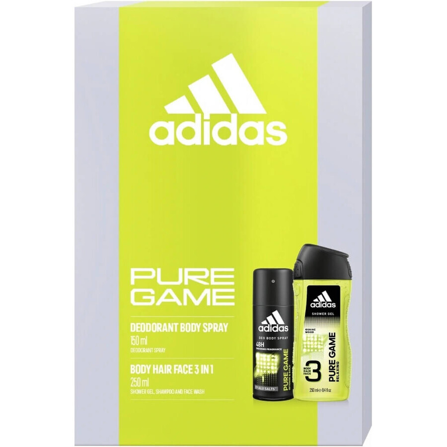 ADIDAS PURE GAME DEO S 150ML+SPR DEO S 150ML+SPR GEL 250ML 1SET 1×1 Stück, Satz