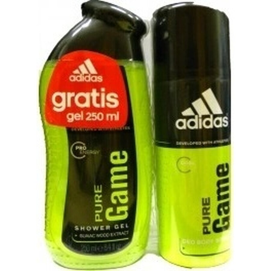 ADIDAS PURE GAME DEO S 150ML+SPR DEO S 150ML+SPR GEL 250ML 1SET 1×1 Stück, Satz