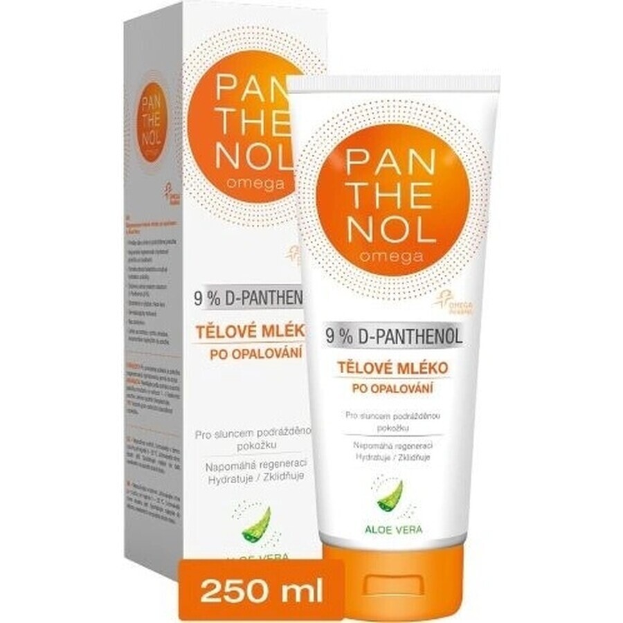 omega PANTHENOL 9% ALOE VERA 1×250 ml, crema corpo doposole