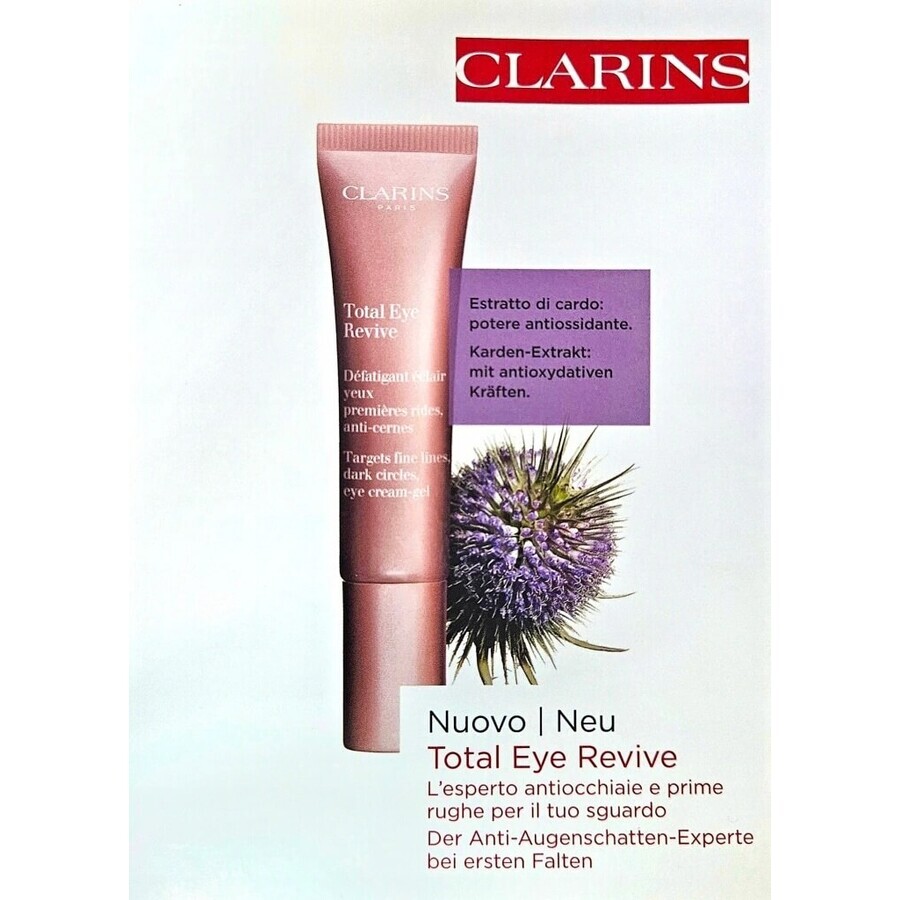 Clarins Total Eye Revive Gel Crema 1×15 ml, gel crema contorno de ojos