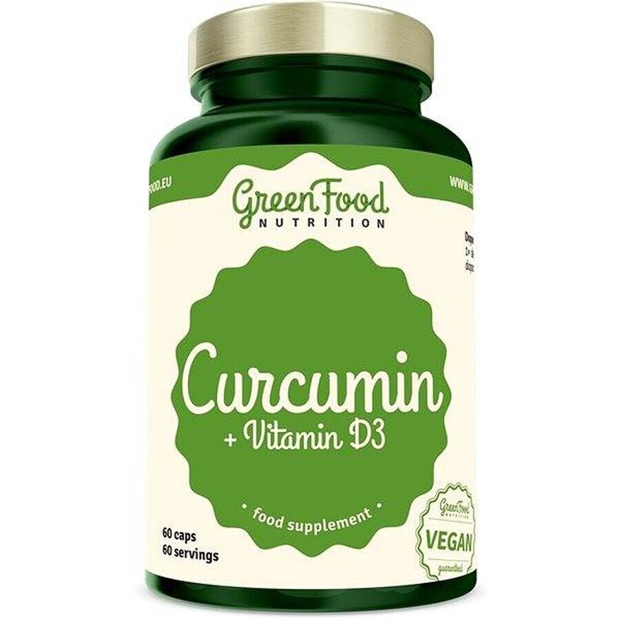 GreenFood Nutrition Curcumine + Vit D3 60cps 1×60 cps