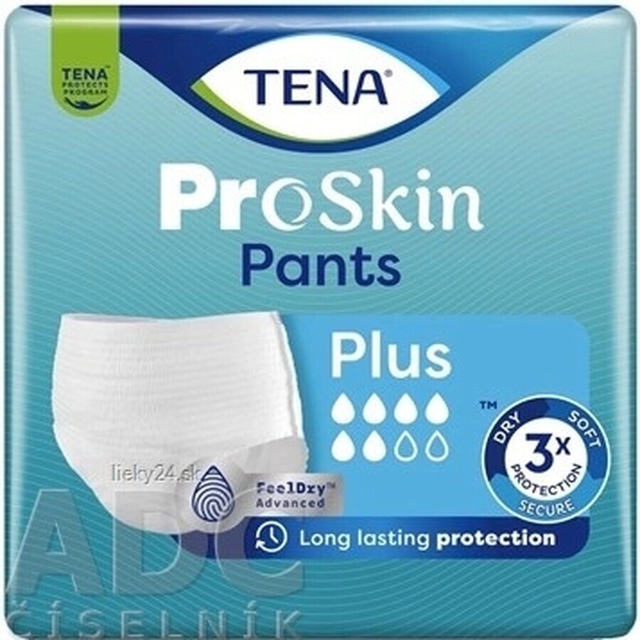 TENA PANTS PLUS EXTRA LARGE 1×12 buc, chiloți absorbanți extensibili, absorbție 1440 ml, circumferința șoldului 120-160 cm