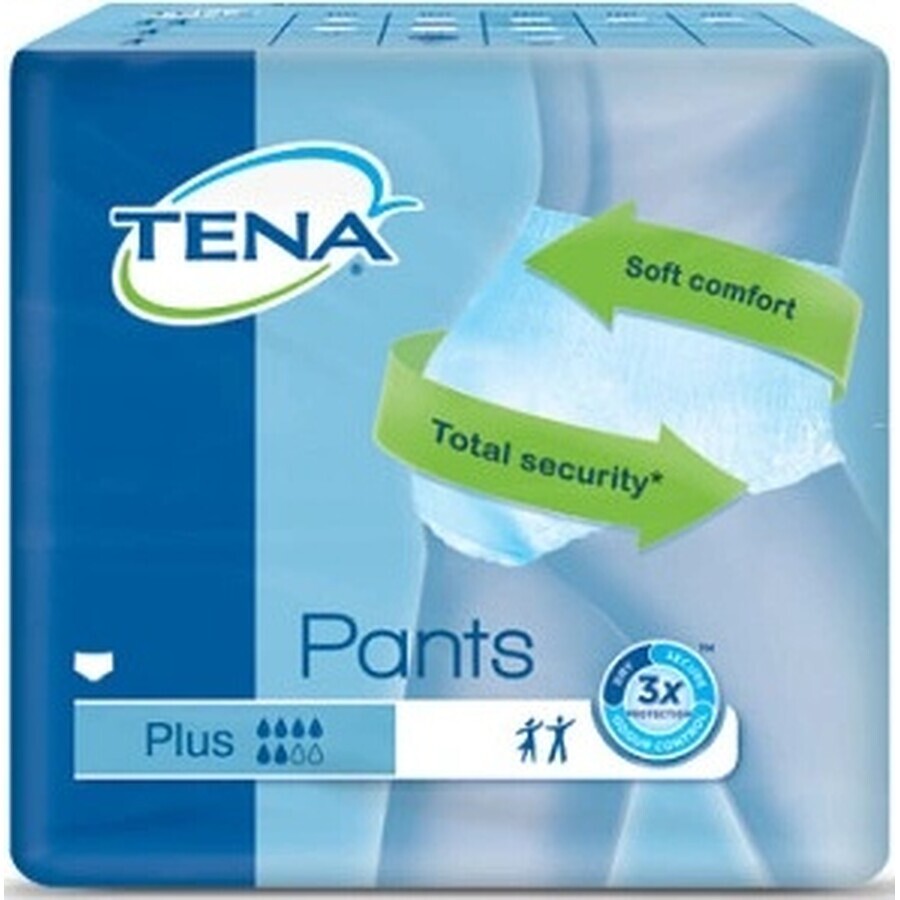 TENA PANTS PLUS EXTRA LARGE 1×12 buc, chiloți absorbanți extensibili, absorbție 1440 ml, circumferința șoldului 120-160 cm