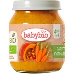 BABYBIO morcov și dovleac bio 1×130 g, gustare de legume bio