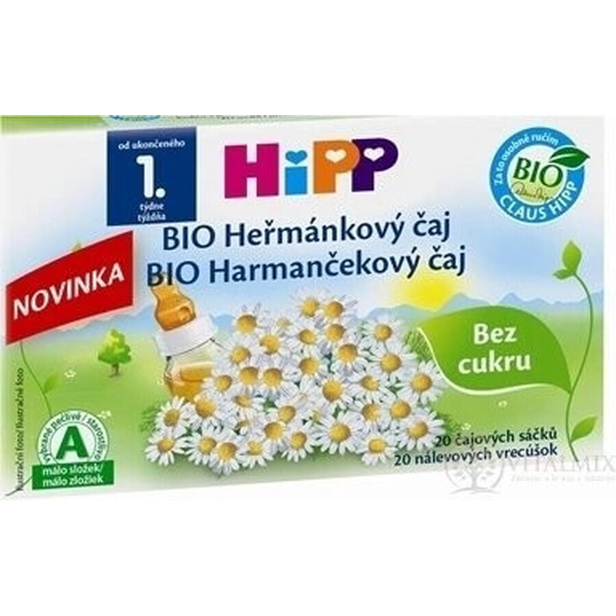 HiPP BIO Ceai de mușețel 20×1,5 g, ceai de mușețel