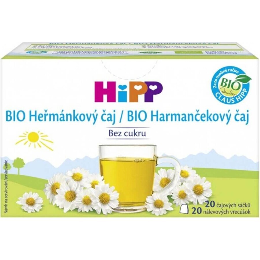 HiPP BIO Ceai de mușețel 20×1,5 g, ceai de mușețel