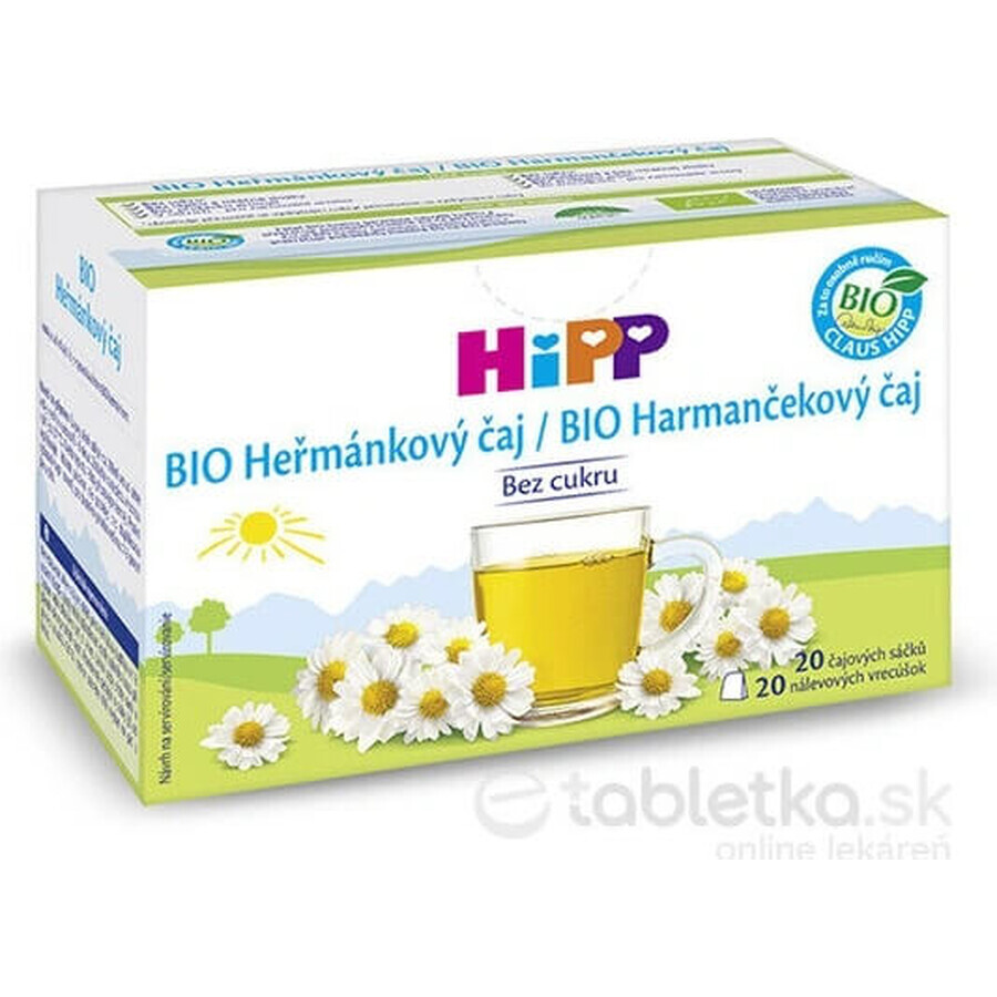 HiPP BIO Ceai de mușețel 20×1,5 g, ceai de mușețel