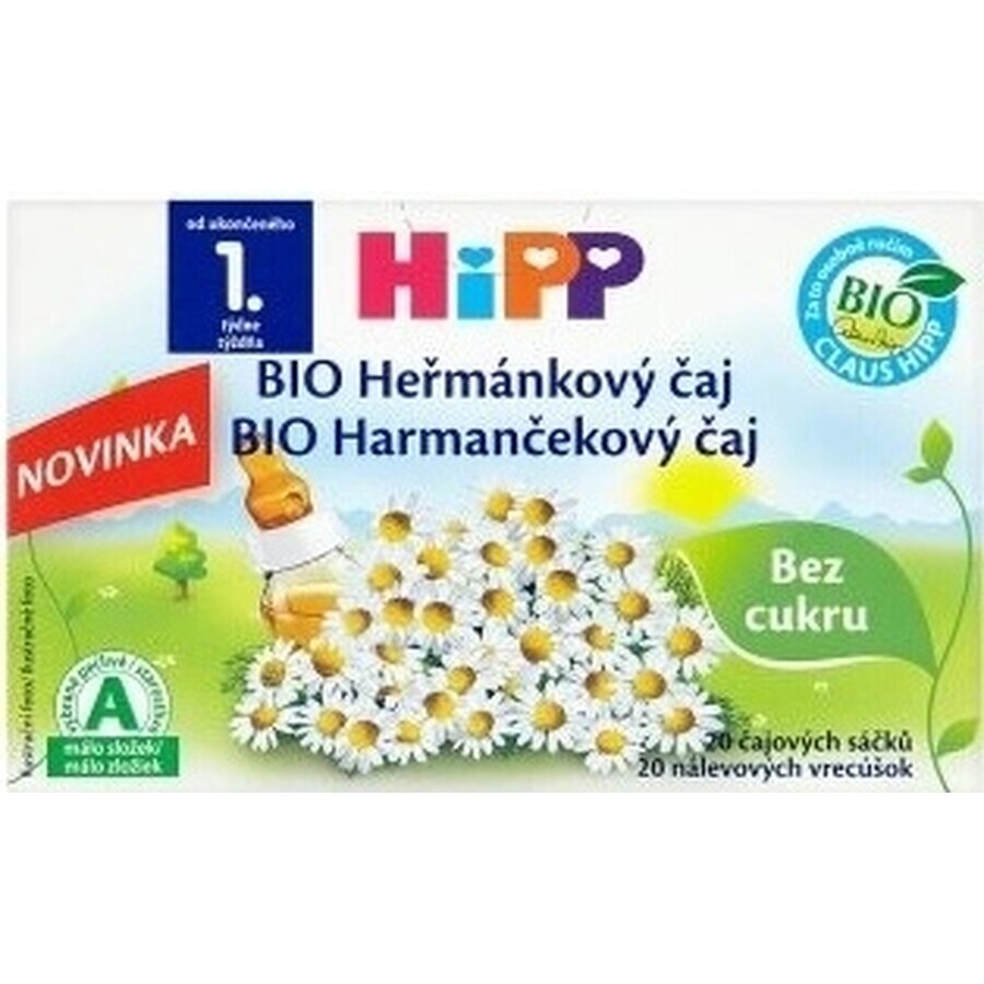 HiPP BIO Ceai de mușețel 20×1,5 g, ceai de mușețel