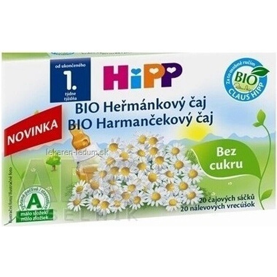 HiPP BIO Ceai de mușețel 20×1,5 g, ceai de mușețel