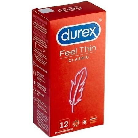 DUREX Feel Thin Classic 1×12 uds, preservativos