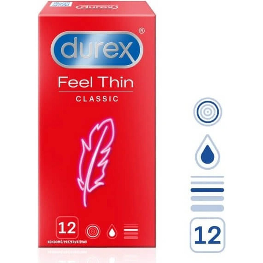 DUREX Feel Thin Classic 1×12 uds, preservativos