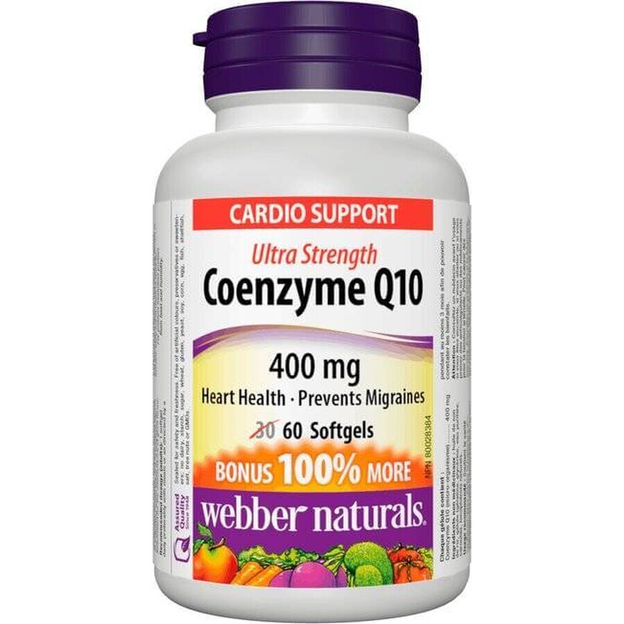 WEBBER NATURALS Coenzima Q10 400 mg EXTRA STRONG 1×60 cps, integratore alimentare