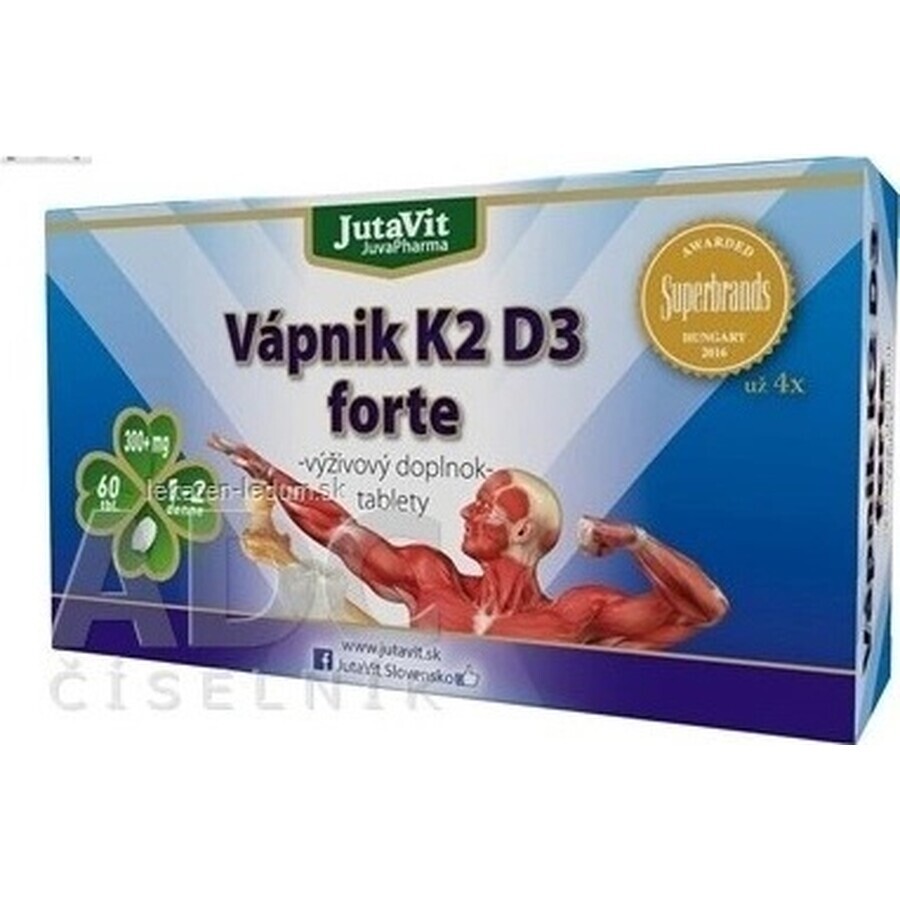 JutaVit Calcio K2 D3 forte 1×60 tbl, calcio