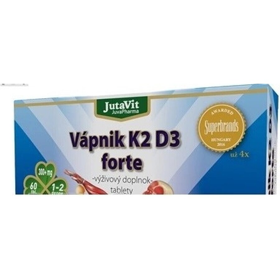 JutaVit Calcio K2 D3 forte 1×60 tbl, calcio