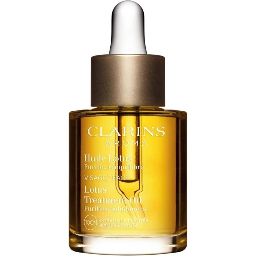 Clarins Lotus Aceite Facial de Tratamiento para pieles mixtas y grasas 1×30 ml, Aceite Facial, Lotus