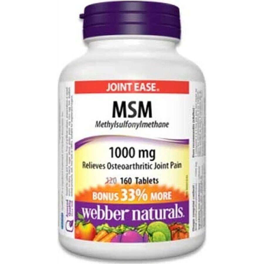 WEBBER NATURALS MSM 1000 mg BONUS 1×160 tbl, integratore alimentare