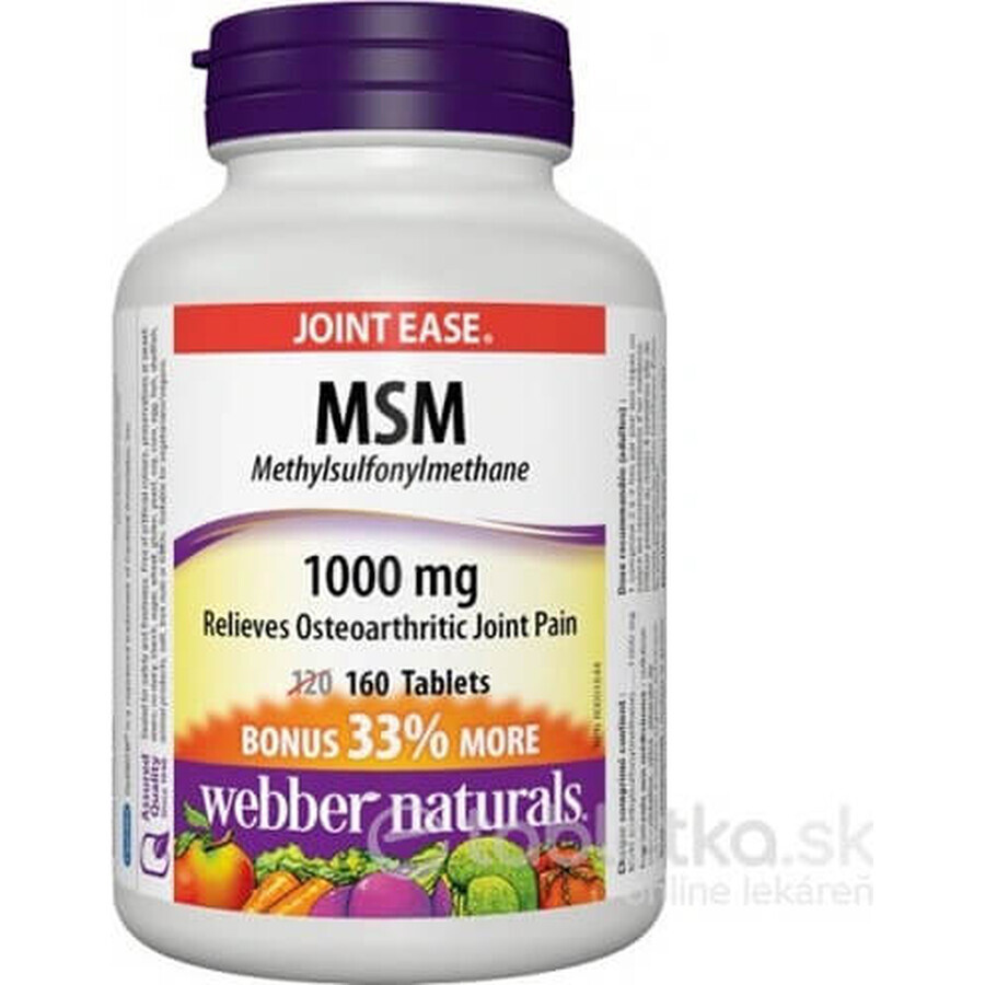 WEBBER NATURALS MSM 1000 mg BONUS 1×160 tbl, integratore alimentare