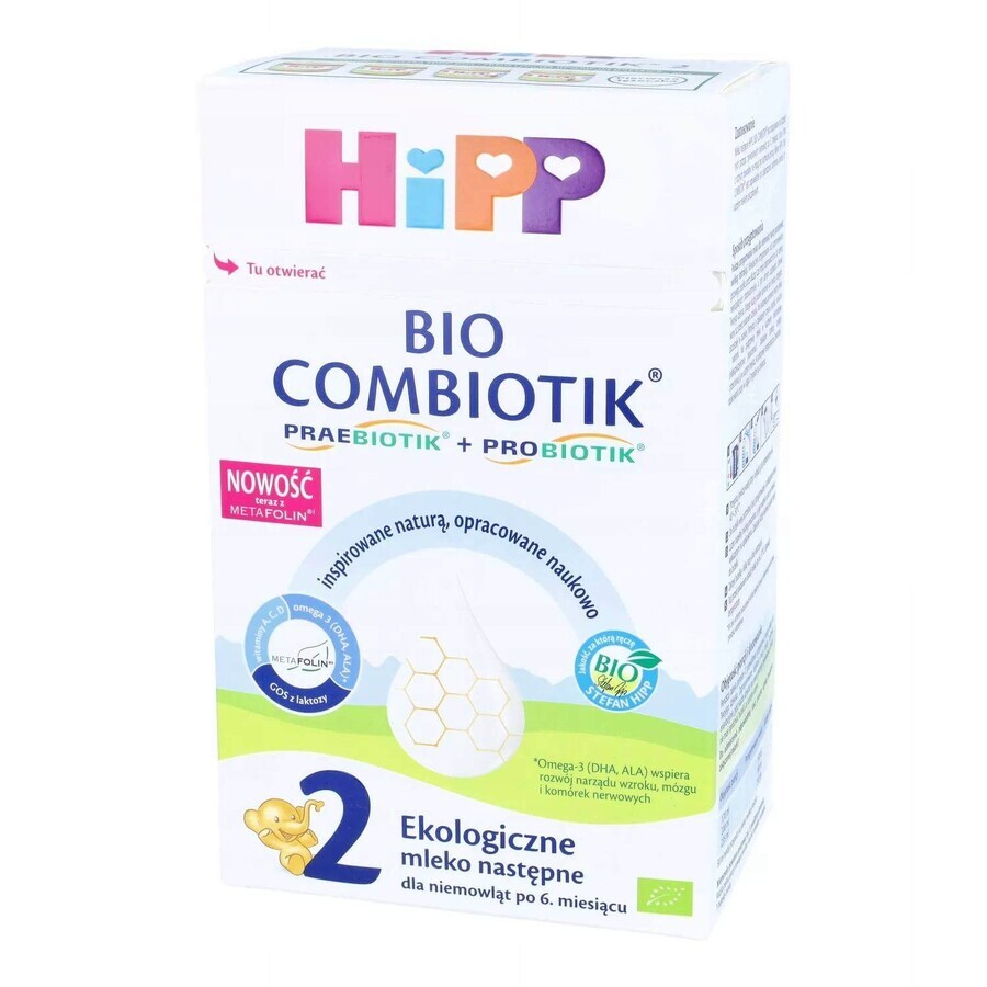 HiPP 2 BIO Combiotik® Préparation pour nourrissons de suite (à partir de 6 mois) 1×500 g, préparation pour nourrissons