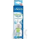 BOTTIGLIA PER BAMBINI Dr.BROWN'S OPTIONS+ 120 ml 1×1 pz, stretta, 0M+, anticolica, plastica, bianca