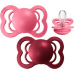 BIBS Supreme corail/rubis 1×2 silicone BIBS BIBS Supreme 1×2 - taille 1