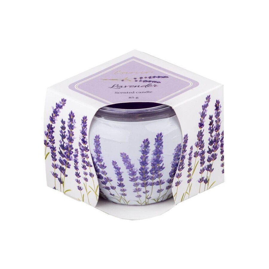 Emocio Glass decoration 70×62 mm French Lavender, scented candle 1×1 pc, scented candle