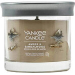 Yankee Candle Signature Small Amber & Sandalwood Candle 1×122 g, bougie parfumée