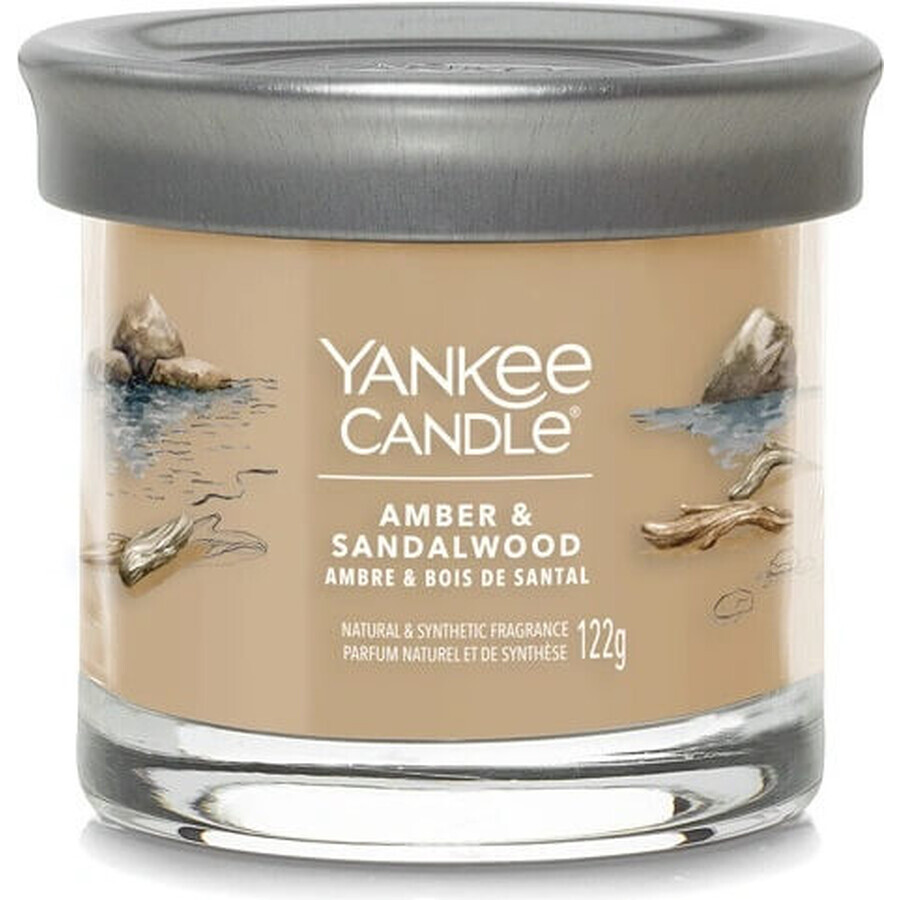 Yankee Candle Signature Small Amber & Sandalwood Candle 1×122 g, bougie parfumée