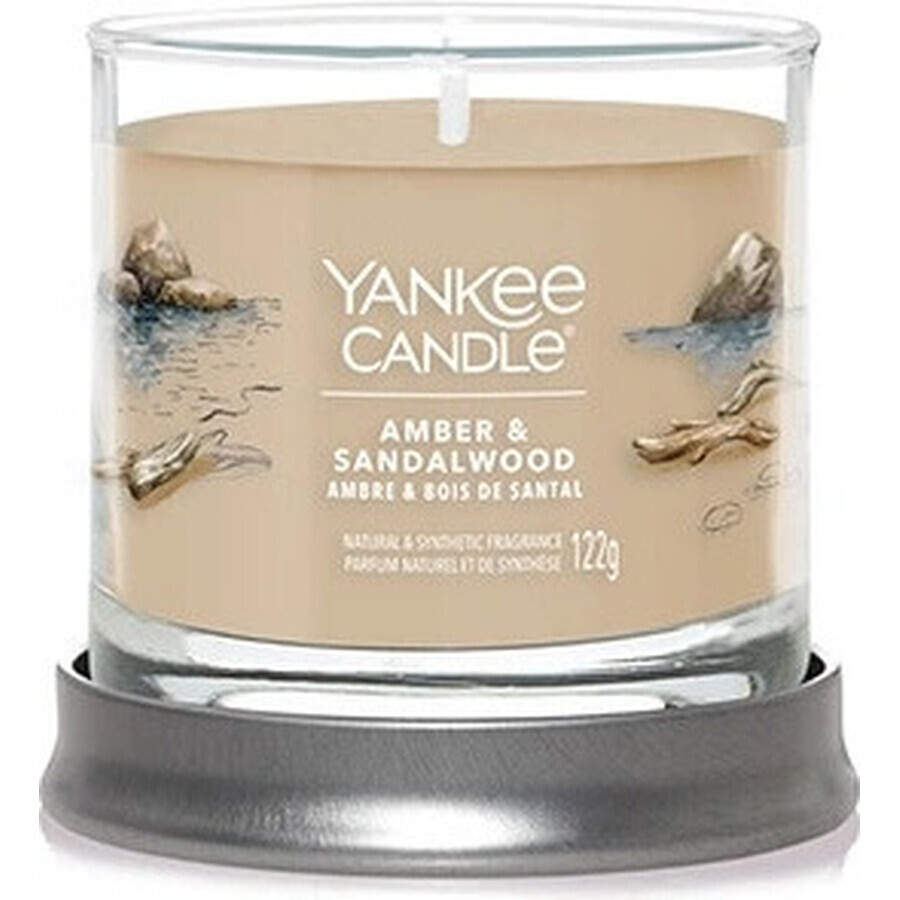 Yankee Candle Signature Small Amber & Sandalwood Candle 1×122 g, bougie parfumée