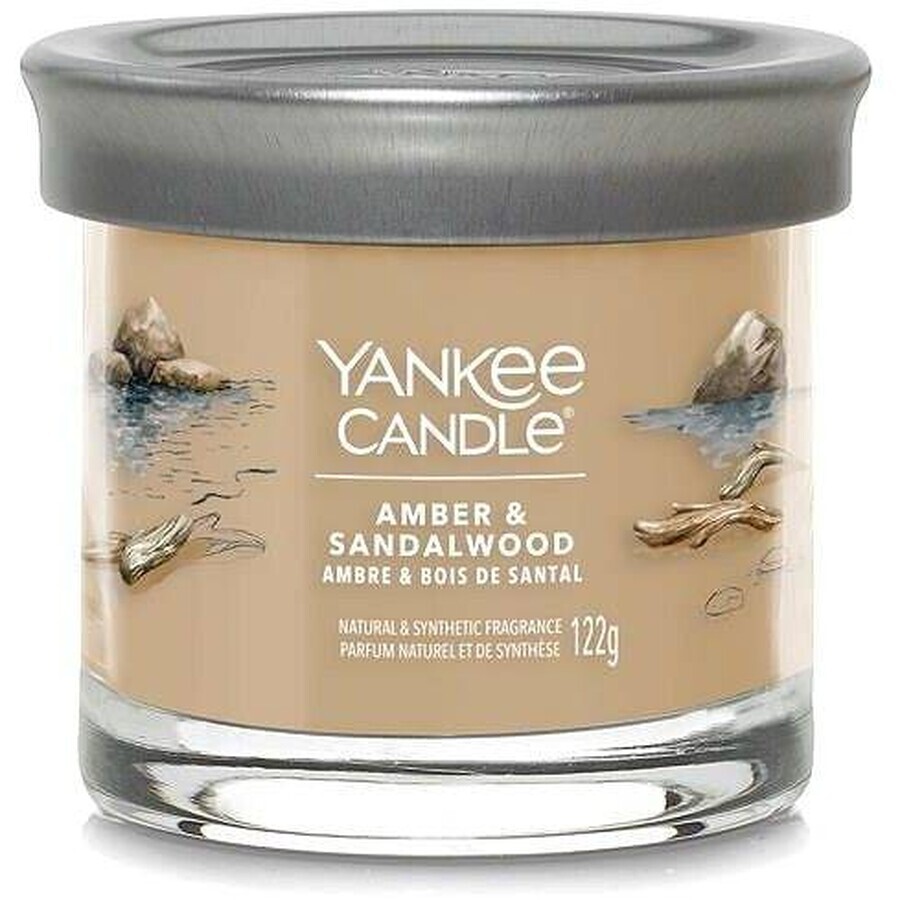 Yankee Candle Signature Small Amber & Sandalwood Candle 1×122 g, bougie parfumée