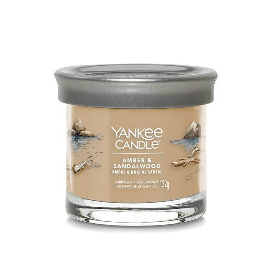 Yankee Candle Signature Small Amber & Sandalwood Candle 1×122 g, bougie parfumée