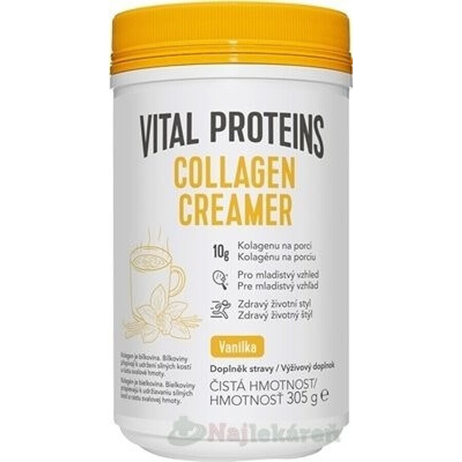 Vital Proteins Collageen Creamer Vanille Collageenpoeder 305g 1×305g 1×305g, koffiesmaak