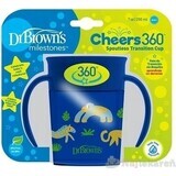 Tazza DR.BROWNS Cheers 360° JUNGLE 6M+ JUNGLE 6M+ blu 1×200 ml, bere senza gocciolare e vomitare